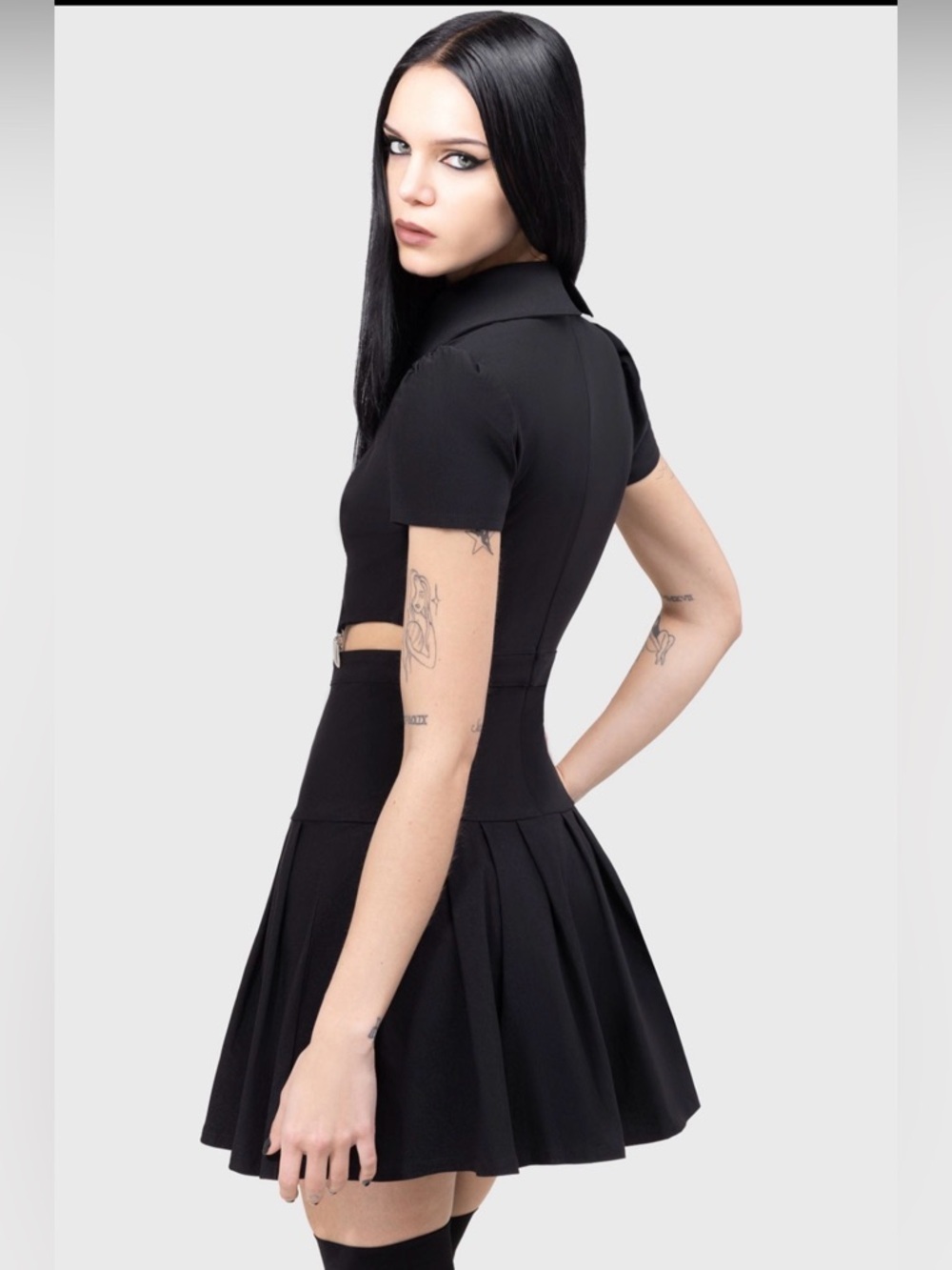 NWT Killstar Darita Suspender Mini Dress Set Black Gothic M - Picture 11 of 12